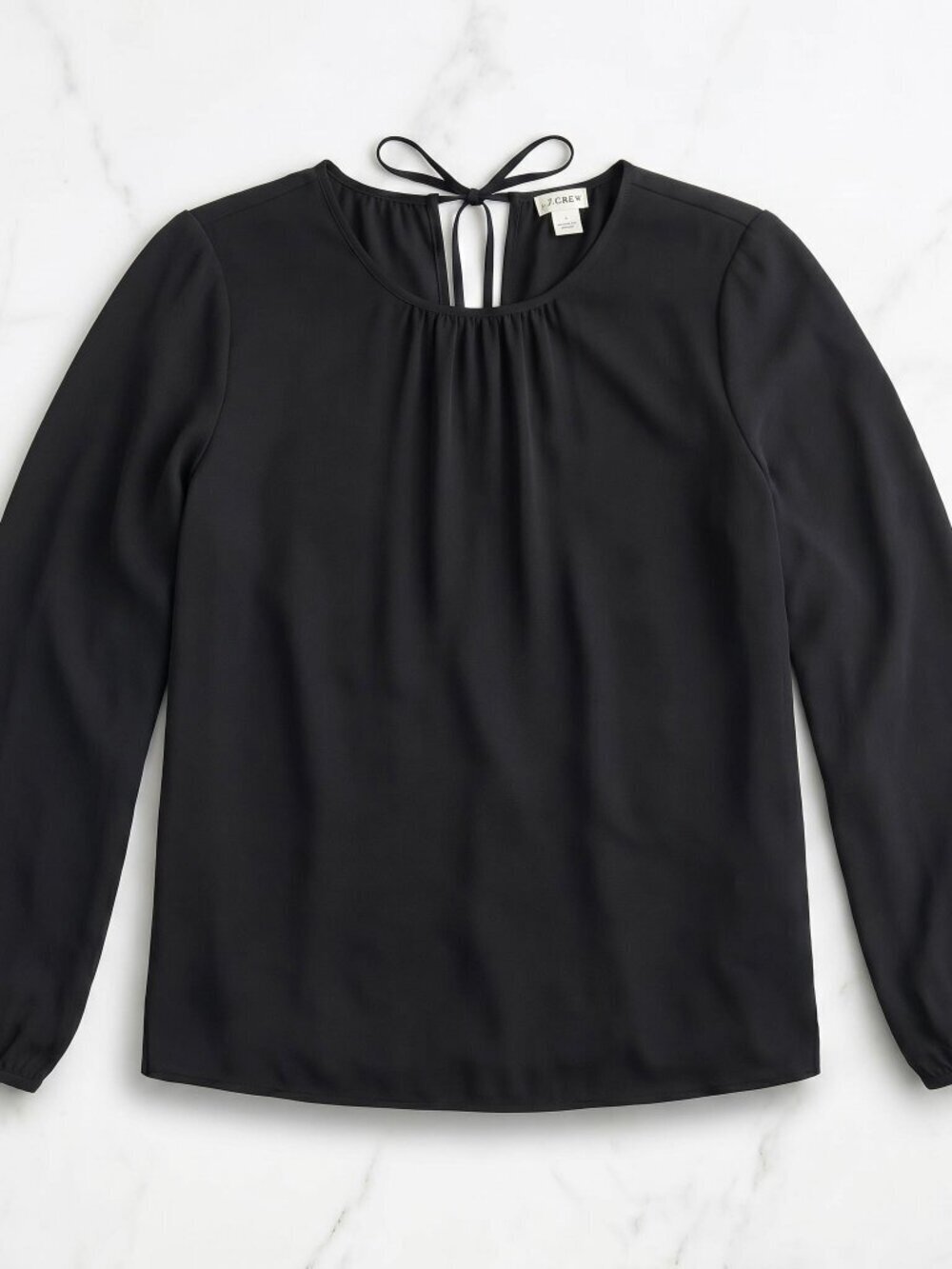 J.Crew Women Size 2 Black Chiffon Blouse Timeless Essential Quiet Luxury Rare